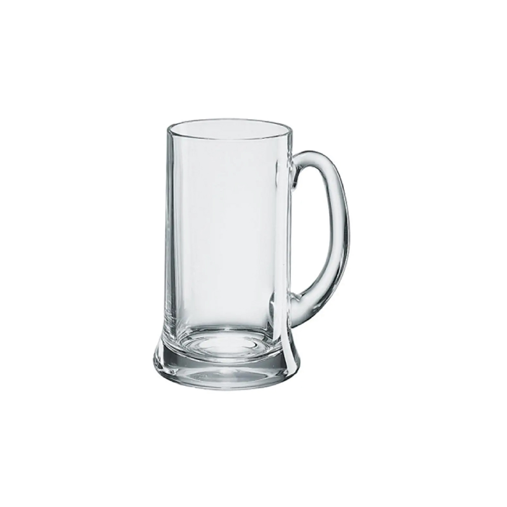 Vooraanzicht van heldere bierpul Icon 25 cl TAPMAAT glas met rechte vorm en stevige bodem.