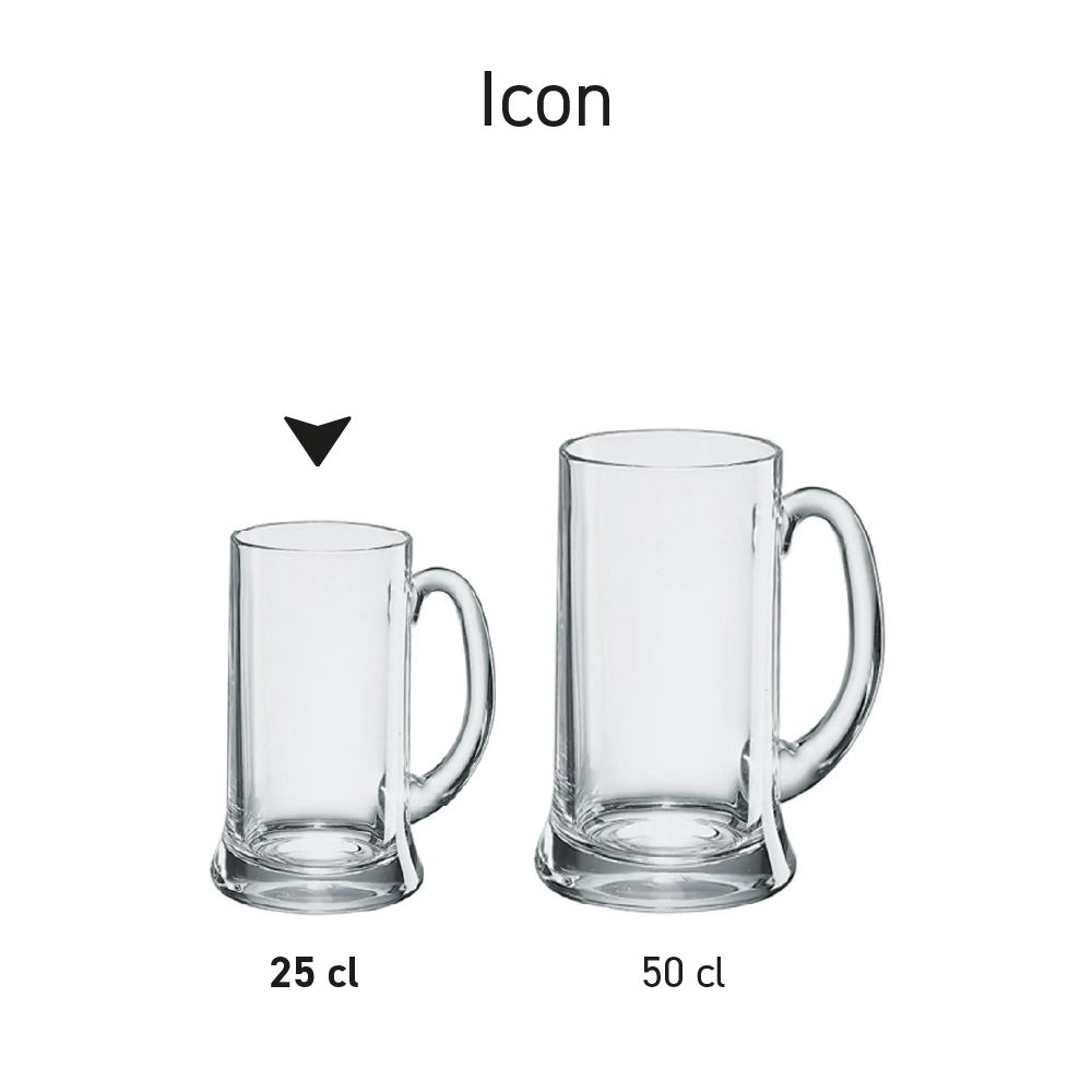 Serie-overzicht van meerdere bierpullen Icon 25 cl TAPMAAT in identiek ontwerp.