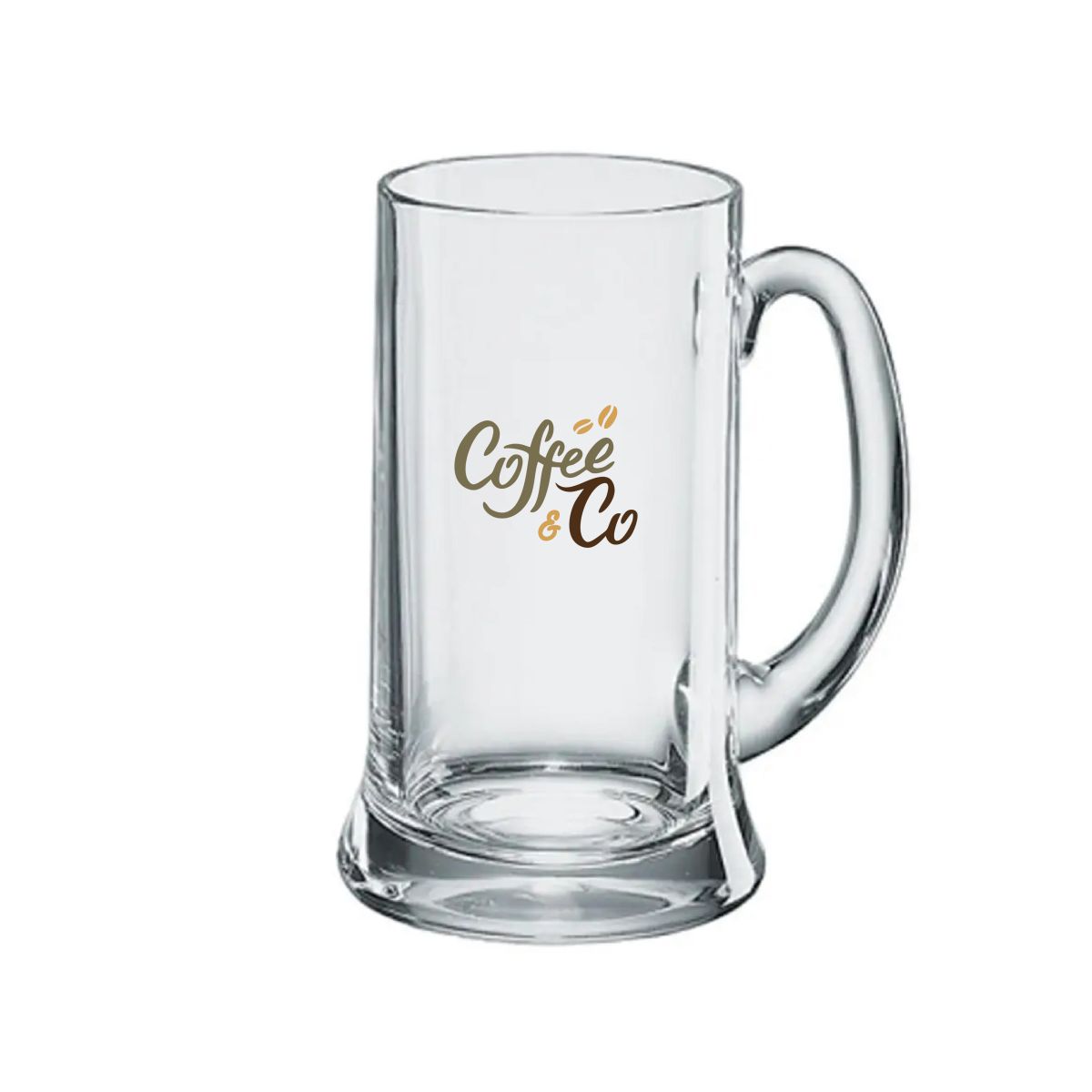 Icon tapmaat glas 50 cl. met meerkleurig CoffeeCo-logo op voorzijde gedrukt.