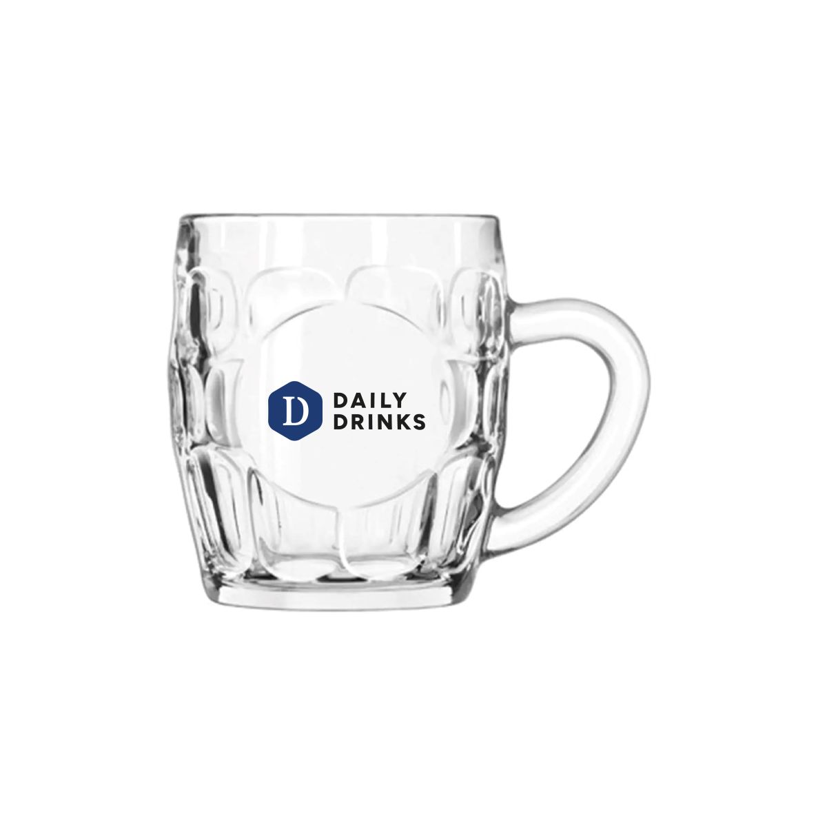 Glas van 29 cl. met meerkleurige DailyDrinks-bedrukking op de voorzijde van de bierpul.
