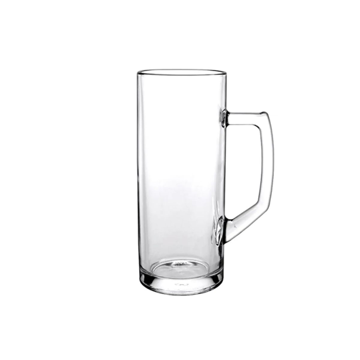 Frontale weergave van de bierpul Reno 30 cl. tapmaat met stevig handvat en helder glas.