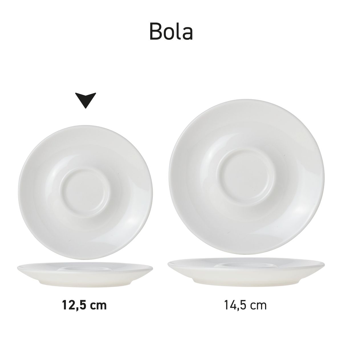Serieoverzicht van Bola espressoschotels, gepresenteerd als serie.