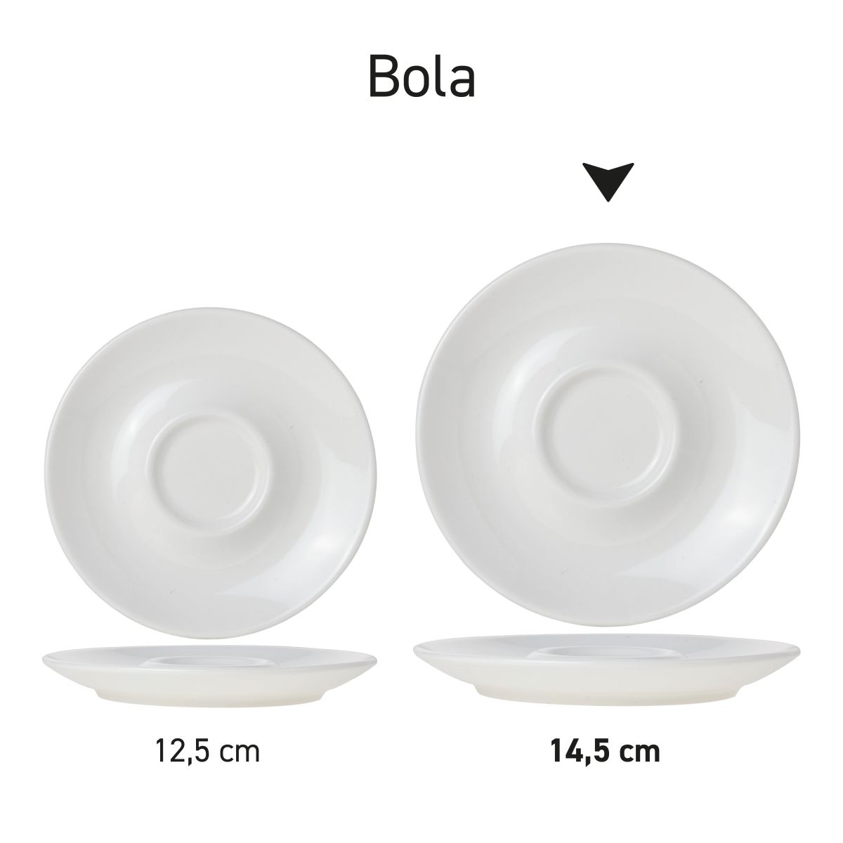 Serieoverzicht van Bola schotels porselein, gepresenteerd als Bola-serie.