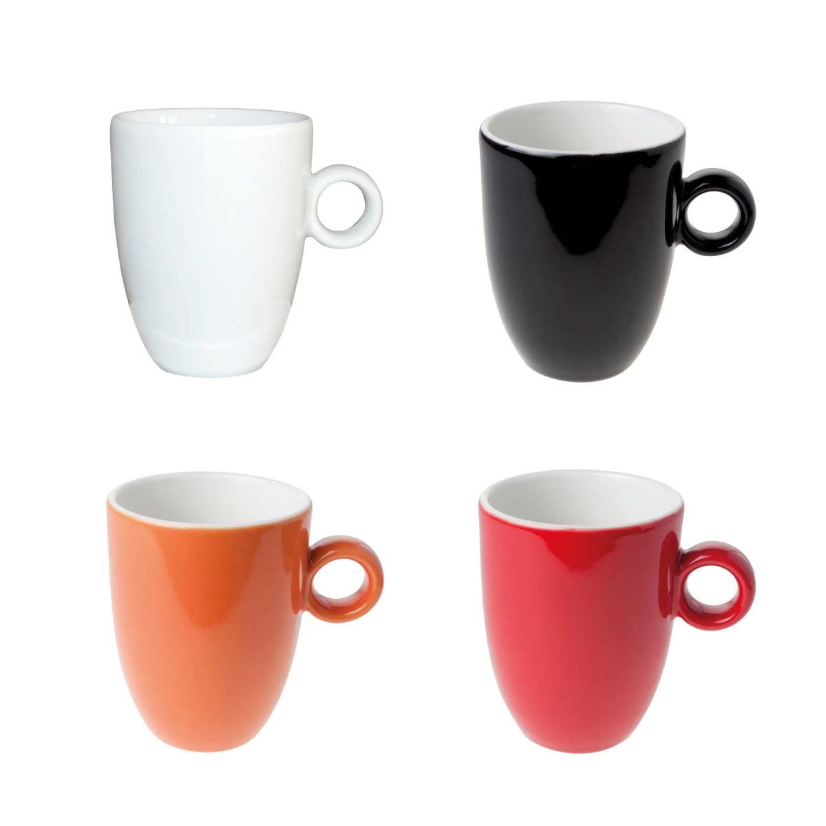 Bola mok 25 cl. porselein in overzicht met variaties in kleuren.