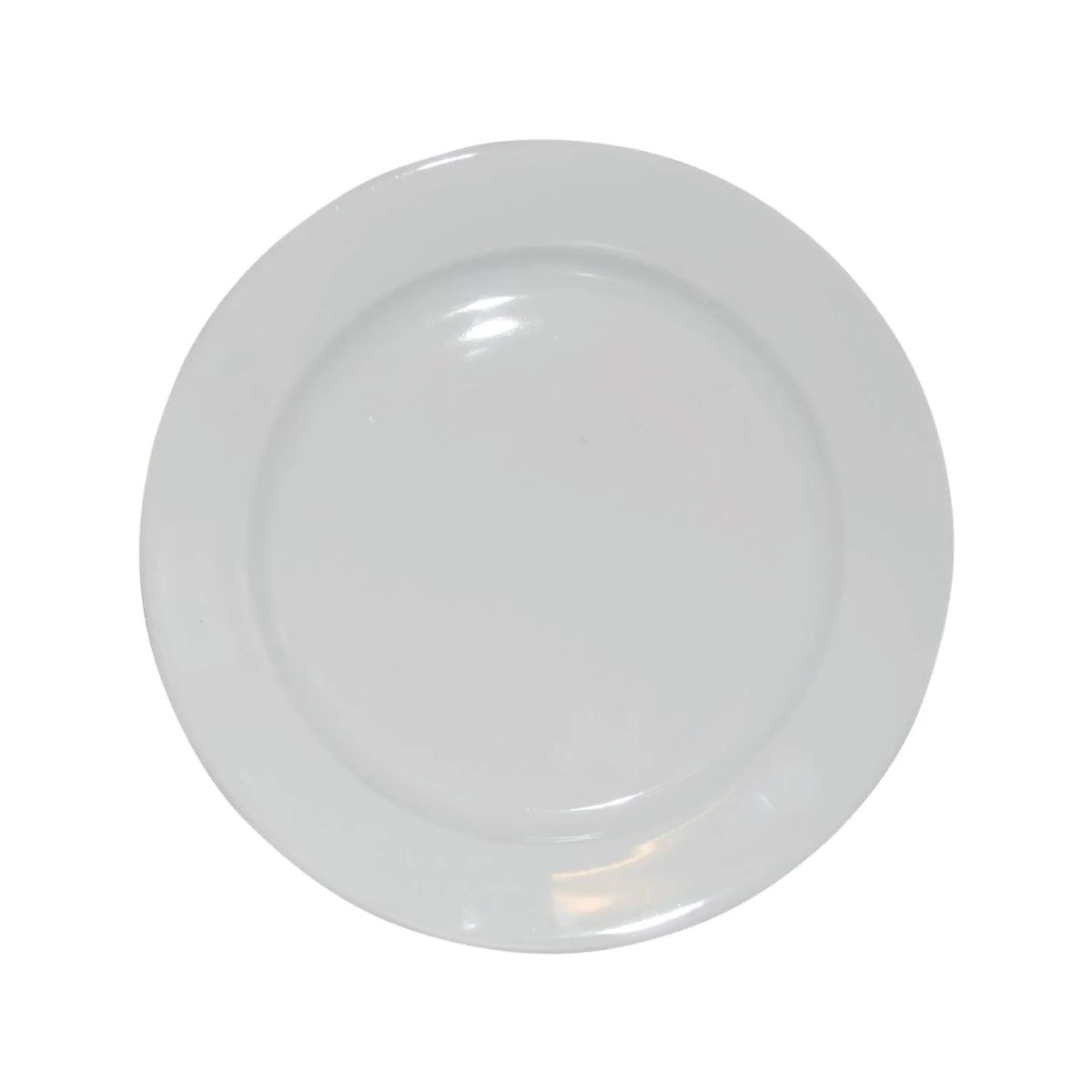 Diep bord van wit porselein met brede rand van 23 cm in vooraanzicht, geschikt voor dagelijks gebruik.