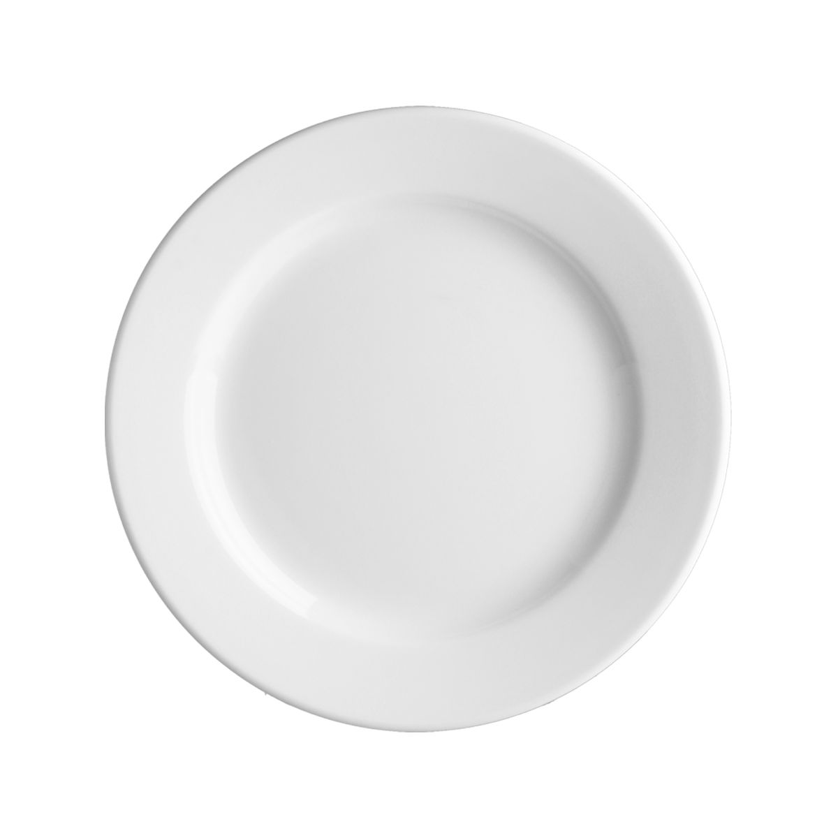 Vooraanzicht van een rond porseleinen Bord Princip 19 cm met glad oppervlak en witte afwerking.