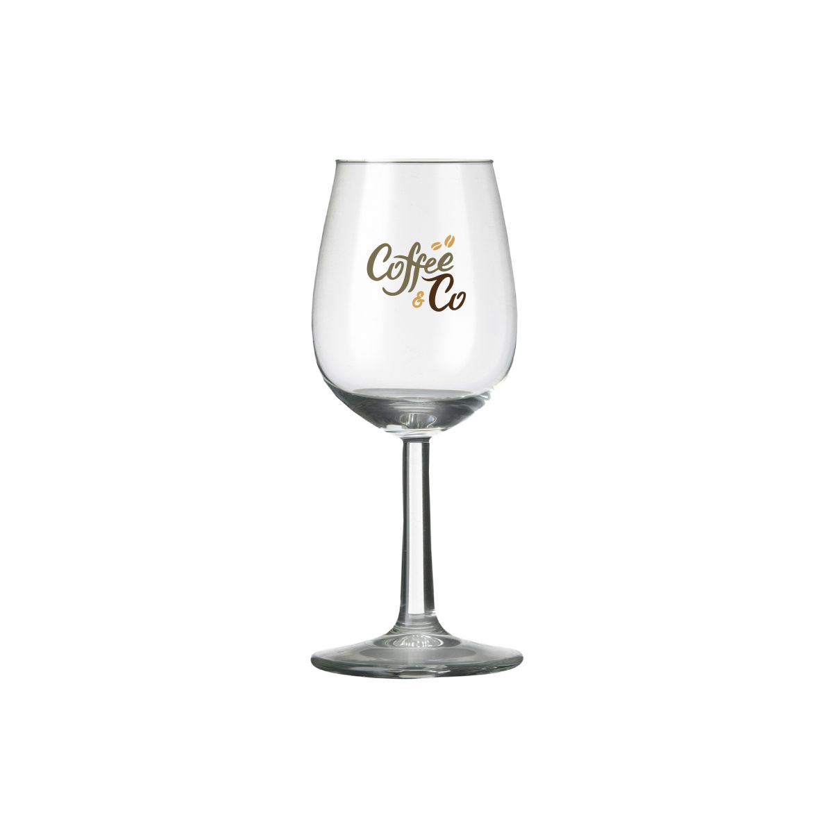 Bouquet portglas 14 cl. bedrukt met meerere kleuren CoffeeCo-logo op de voorzijde.