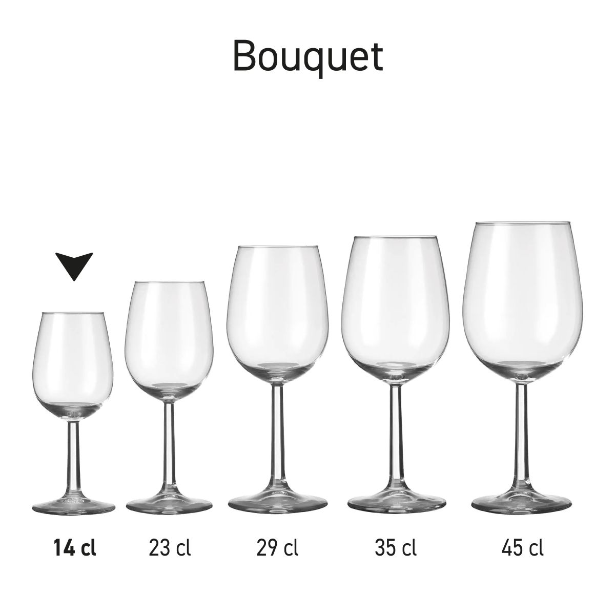 Serie-afbeelding van meerdere Bouquet portglazen in identieke stijl.