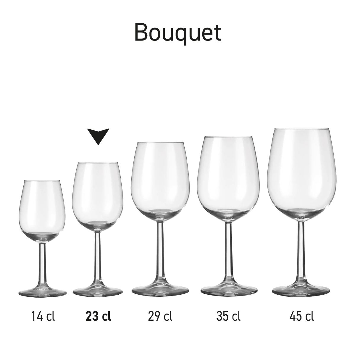 Overzichtsbeeld van meerdere Bouquet wijnglazen 23 cl. uit de serie.