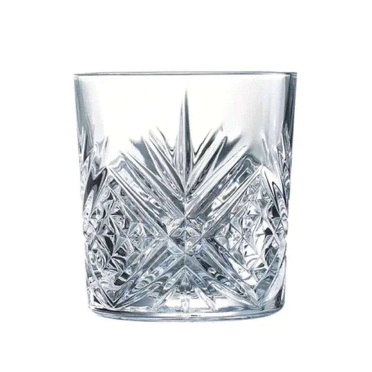 Broadway Tumbler glas van 30 cl. in helder glas, gefotografeerd recht van voren.