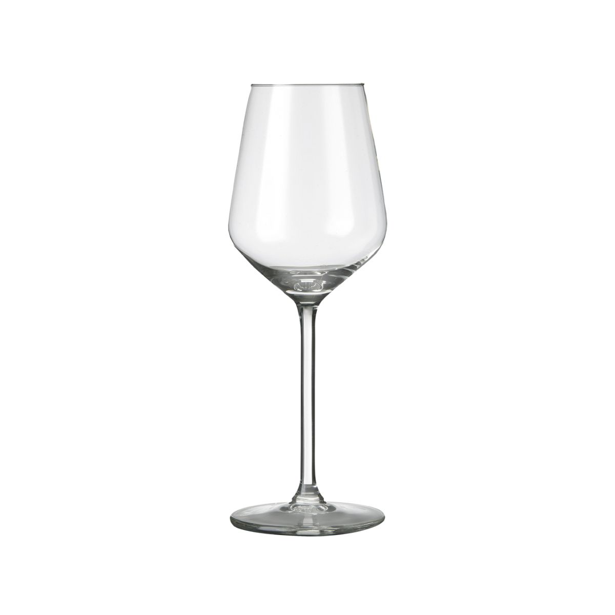 Heldere glasweergave van het Carre wijnglas 29 cl. frontaal bekeken.