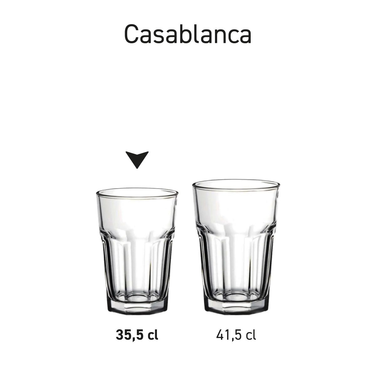 Overzichtsfoto van meerdere Casablanca Longdrink glazen als onderdeel van de Casablanca-serie.
