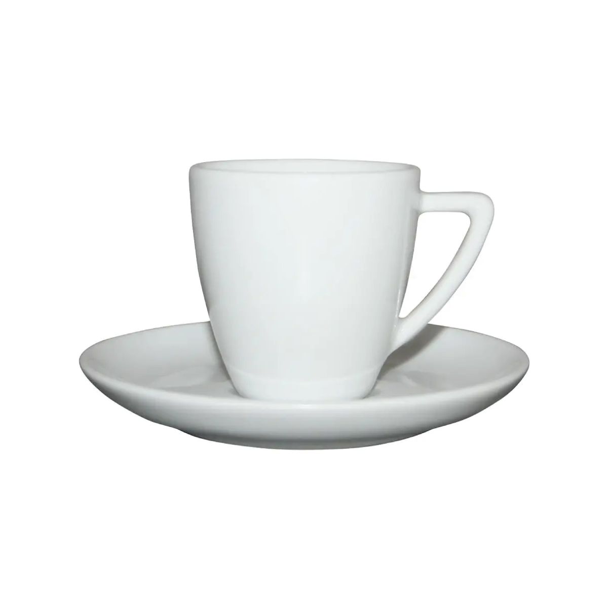 Classic Koffie wit 15 cl. set van porselein, recht van voren weergegeven op neutrale achtergrond.