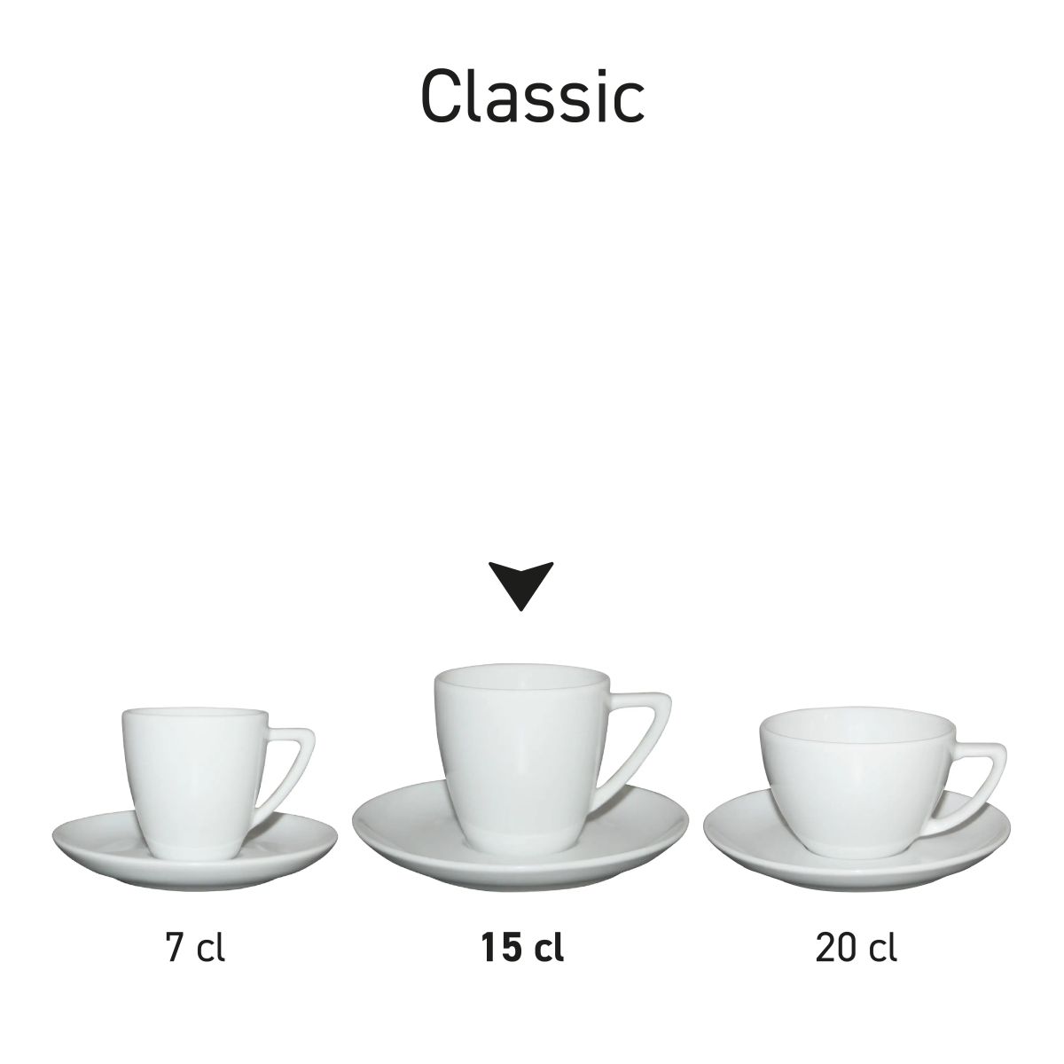 Classic Koffie SET wit in meerdere formaten gepresenteerd als Classic-serie in overzicht.