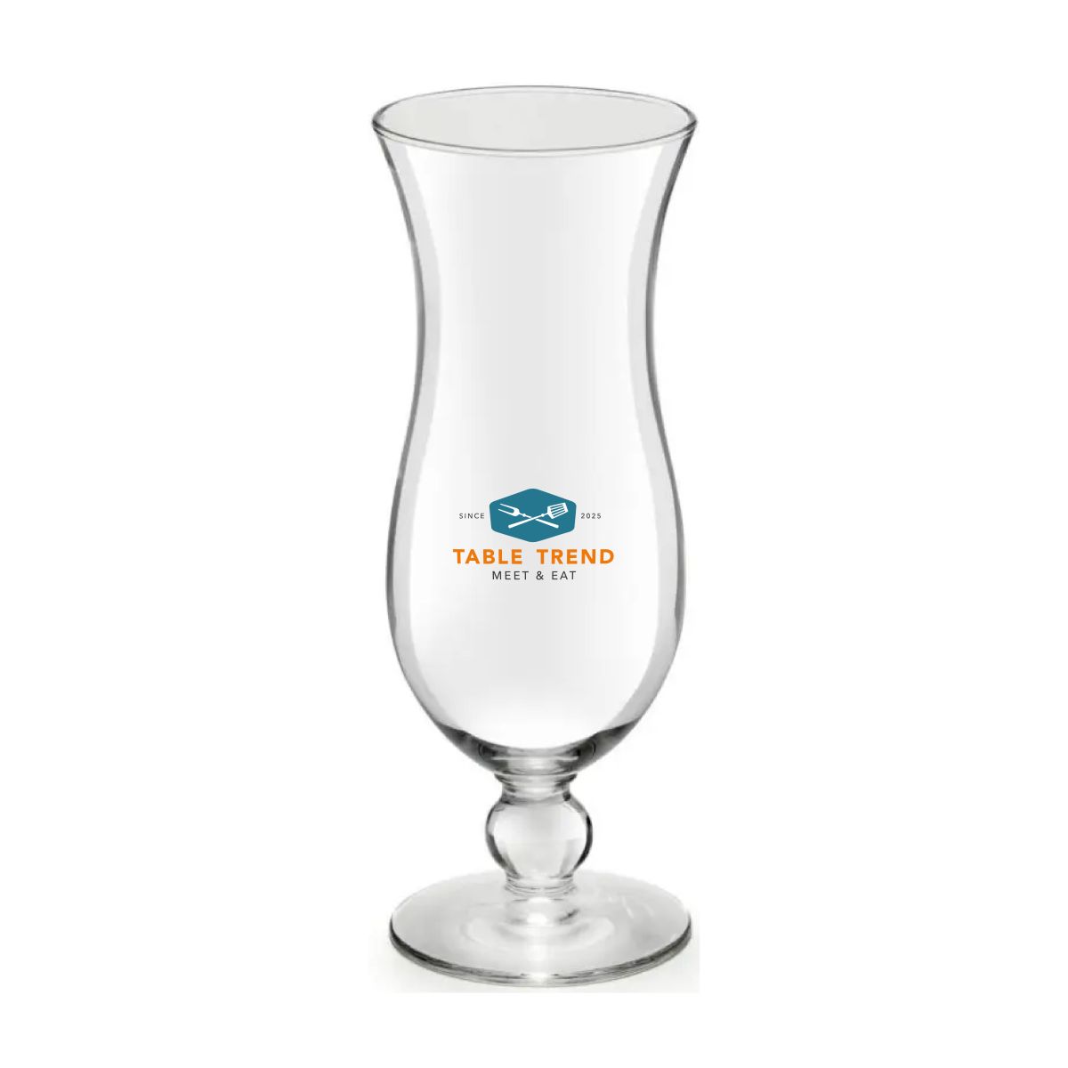 Cocktailglas Blue Hawai 44 cl. met meerkleurig TableTrend-logo op de voorzijde bedrukt.