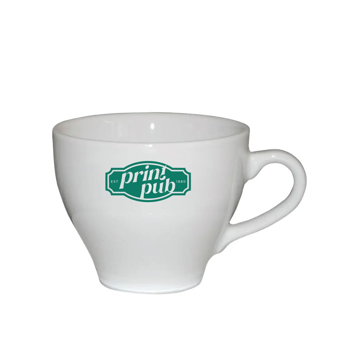 Dom Cappuccino kop 20 cl. voorzien van PrintPub-logo in één kleur op het voorvlak.