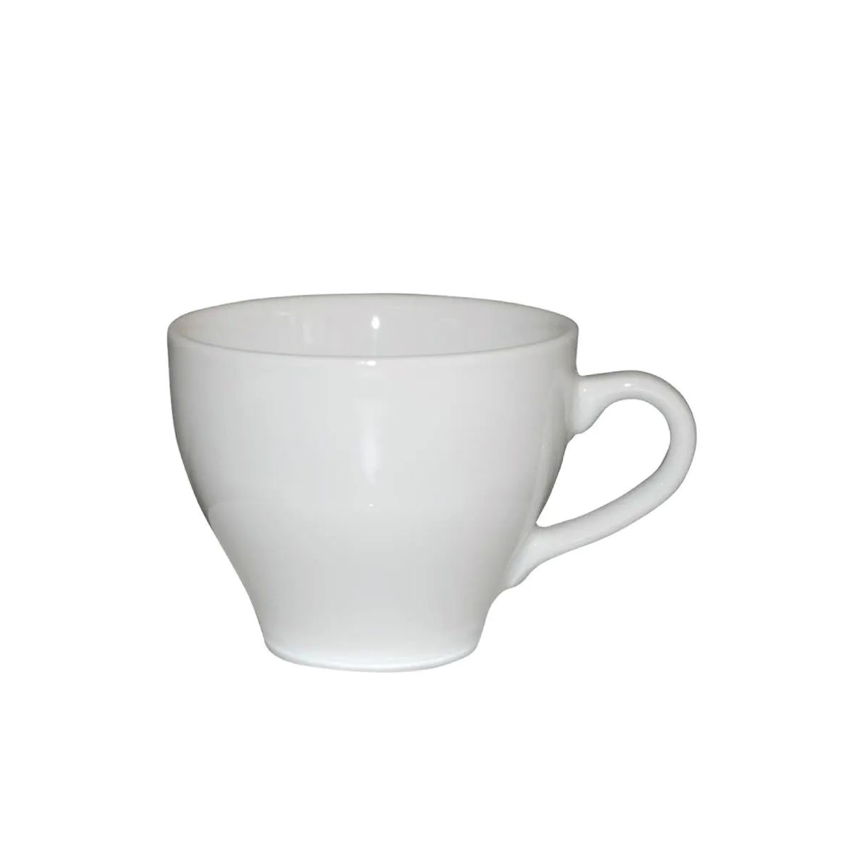 Porseleinen Dom Koffie kop wit 15 cl., gefotografeerd in frontaal aanzicht tegen neutrale achtergrond.