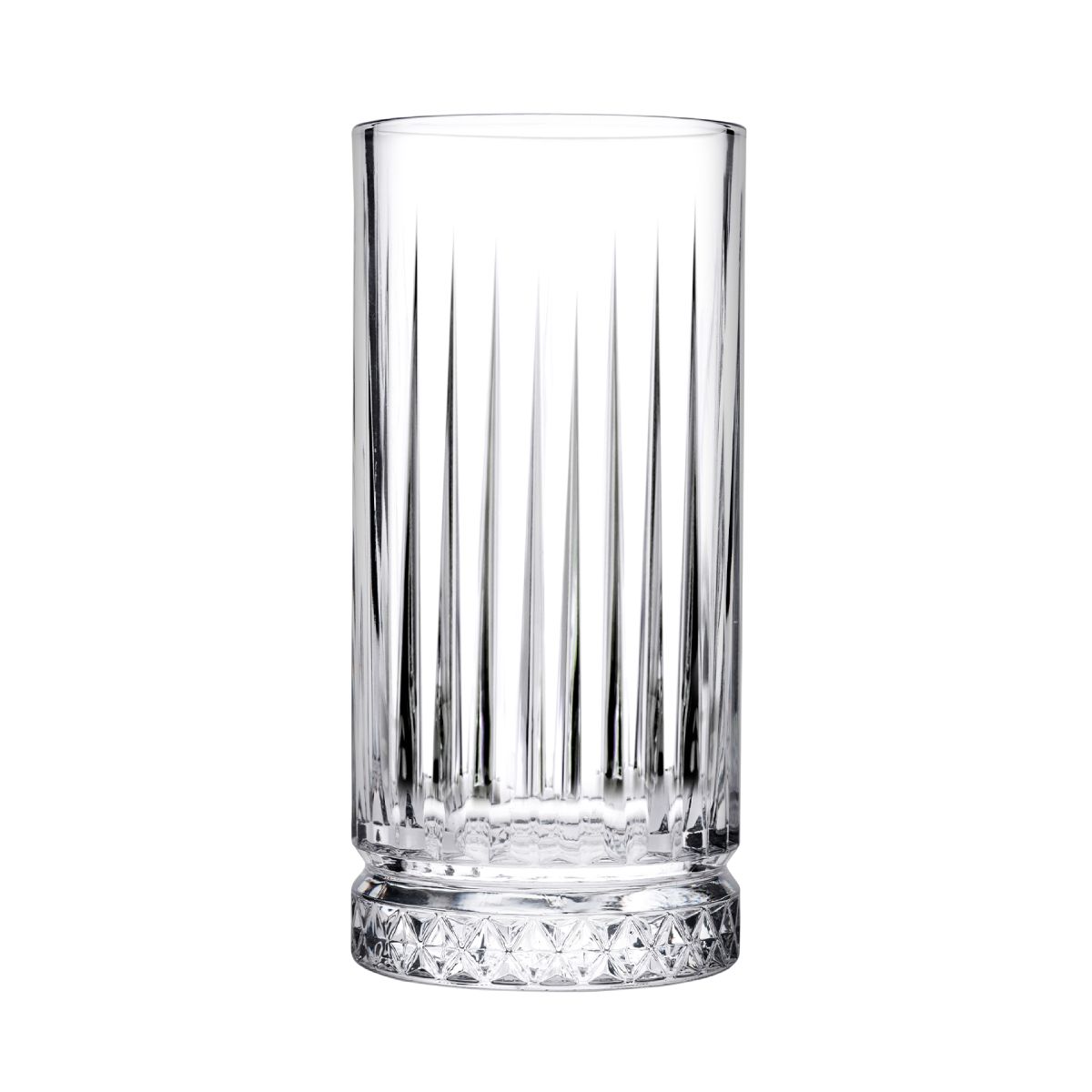 Vooraanzicht van het Elysia Longdrink glas 28 cl. met rechte wand en heldere afwerking.