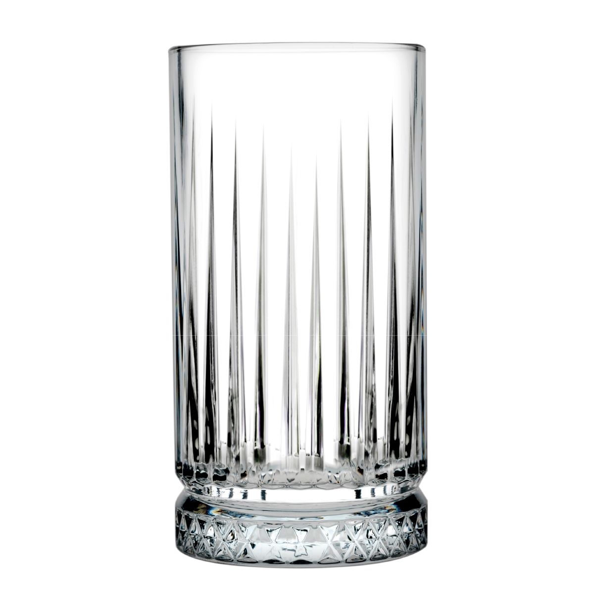 Vooraanzicht van het Elysia Longdrink glas 44,5 cl. met hoge, rechte vorm van helder glas.
