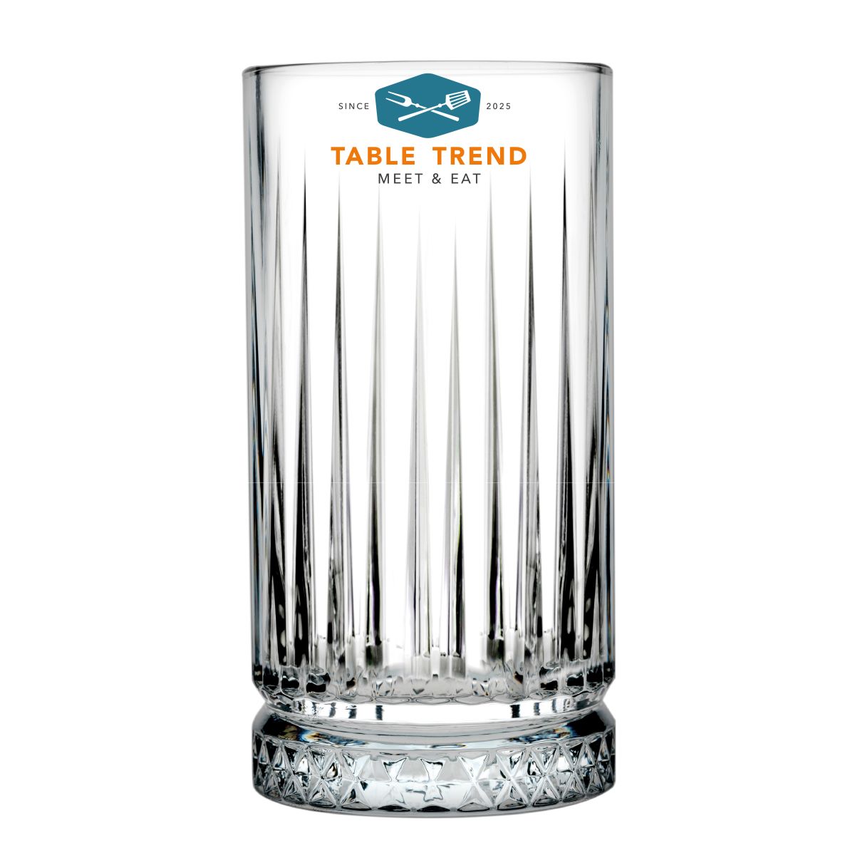Elysia Longdrink glas 44,5 cl. met meerkleurig TableTrend-logo op het vooraanzicht.