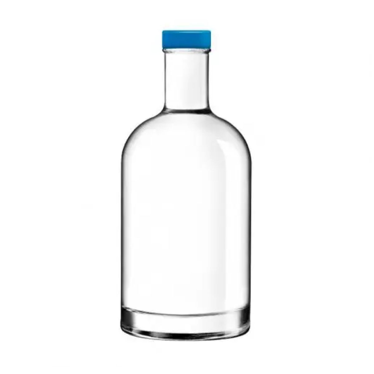 Fles Oslo 0,7 liter in vooraanzicht met blauwe dop of bedrukking zichtbaar.