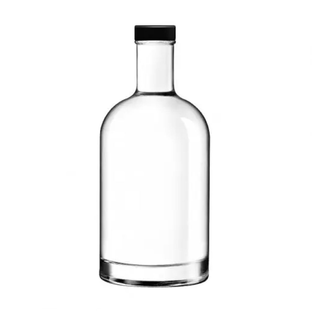 Fles Oslo 0,7 liter in vooraanzicht met zwarten dop of bedrukking zichtbaar.