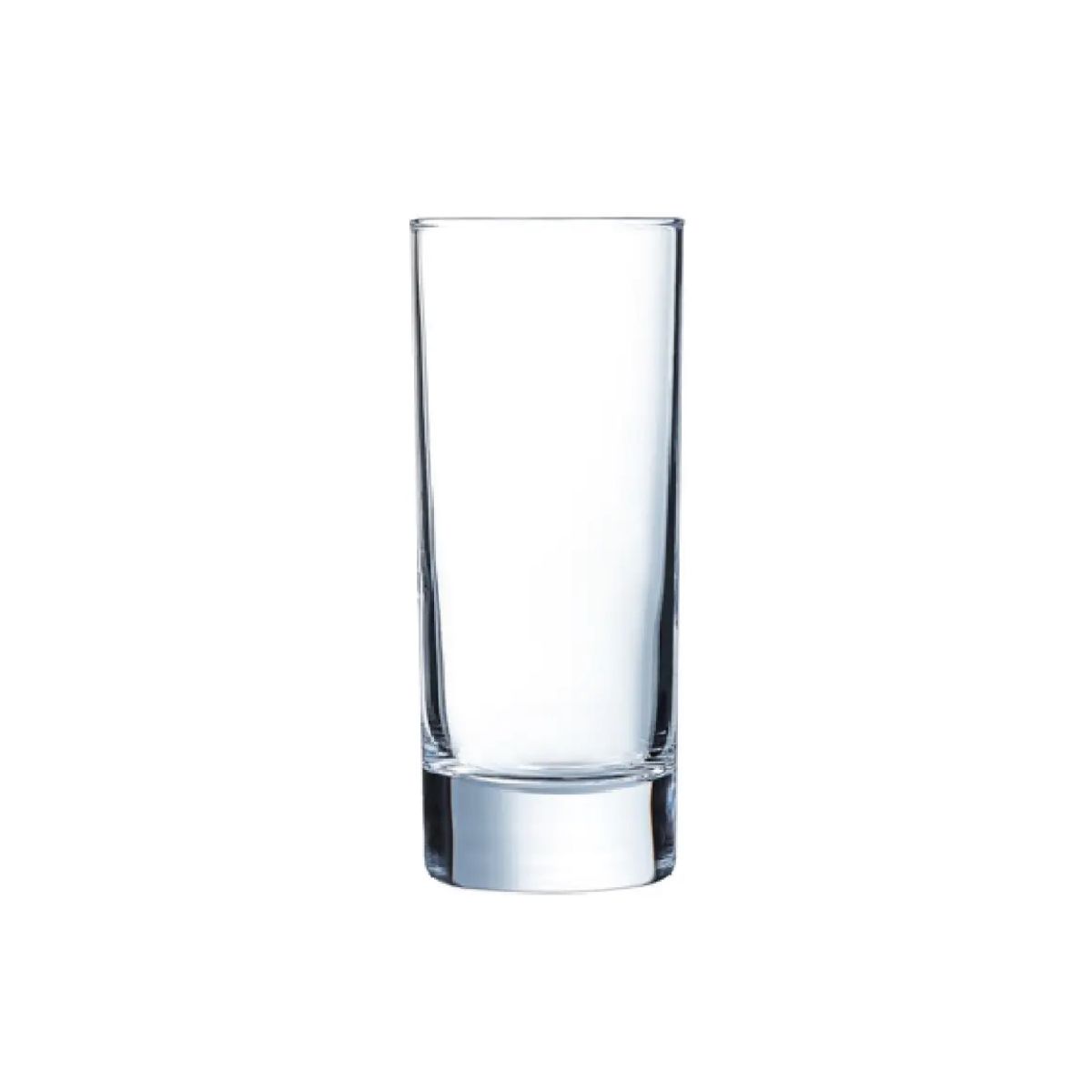 Staand Islande longdrinkglas van 17 cl, recht van voren zichtbaar in transparant glas.