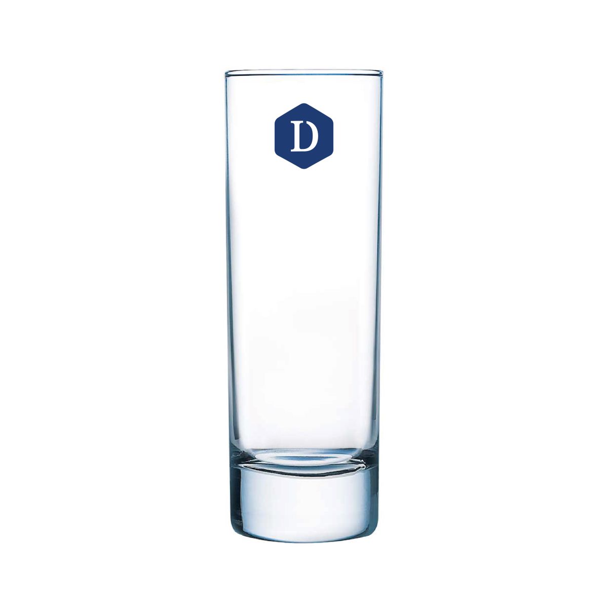 Islande glas 31 cl met bedrukt DailyDrinks-logo in één kleur op de glaswand.