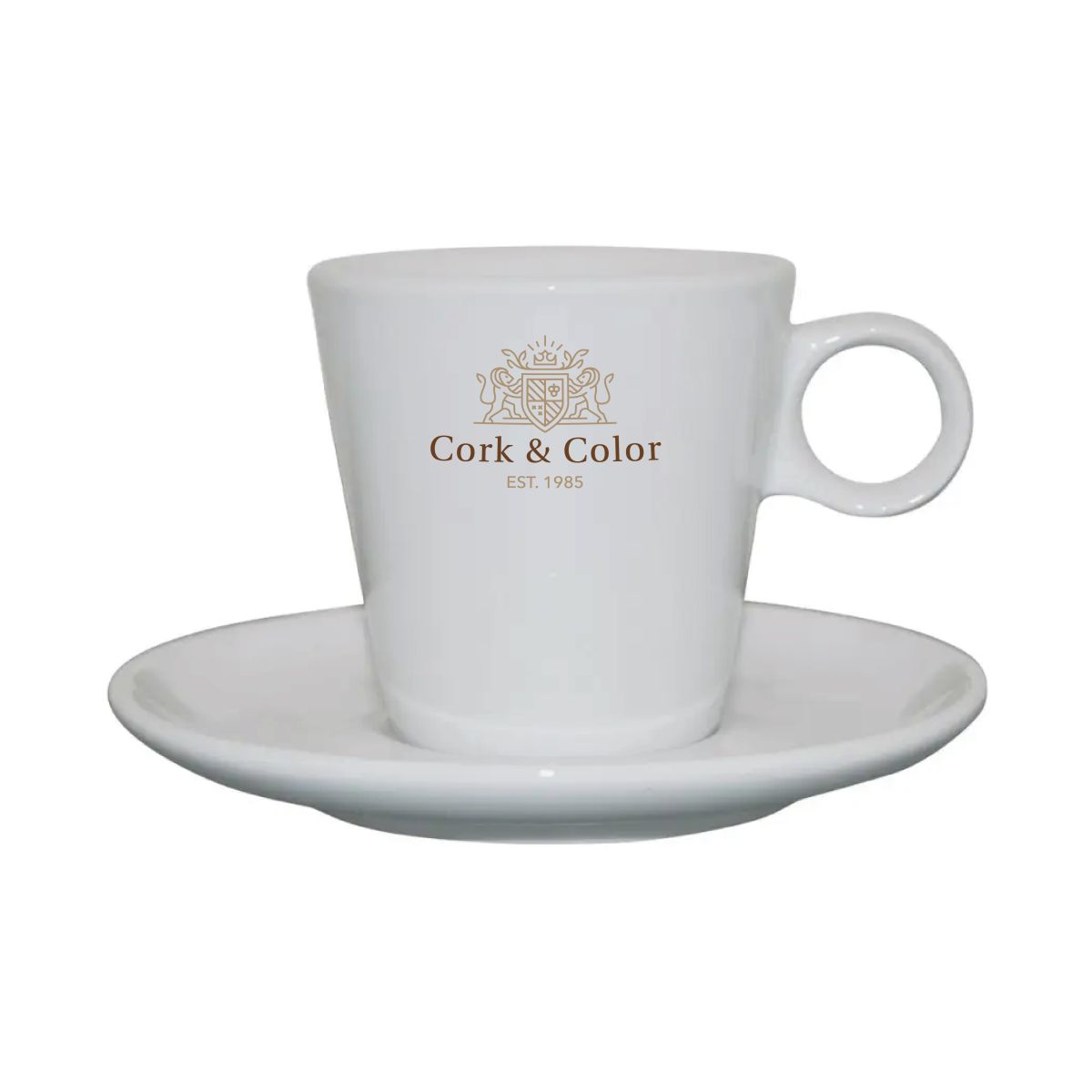 e Lukas Cappuccino wit 19.5 cl. Set uit SET met meerkleurig CorkColor-logo aan de voorkant.