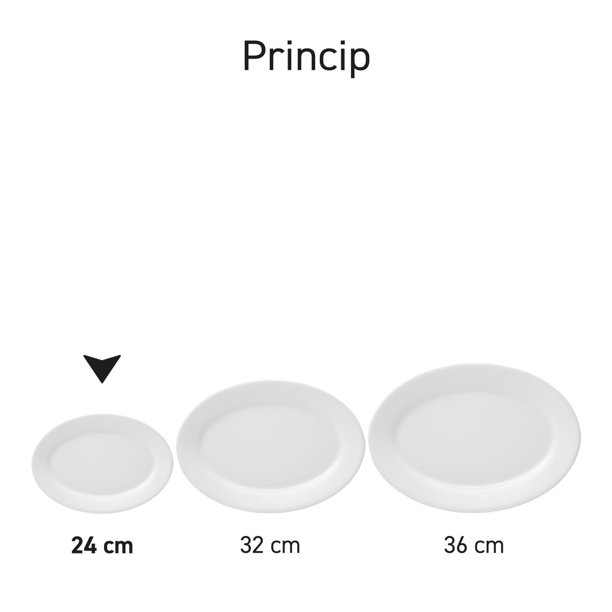 Serie van witte schalen Princip van porselein, identieke vorm en maat.