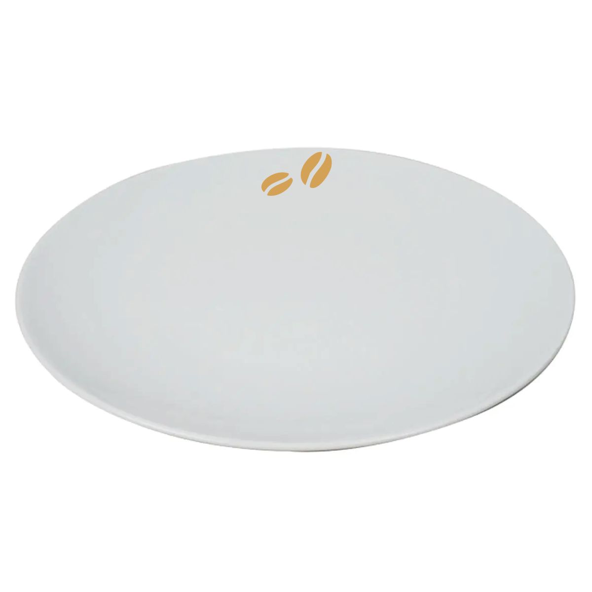 Steakbord White Delight 30 cm van porselein met enkelkleurig CoffeeCo-logo op de voorzijde.