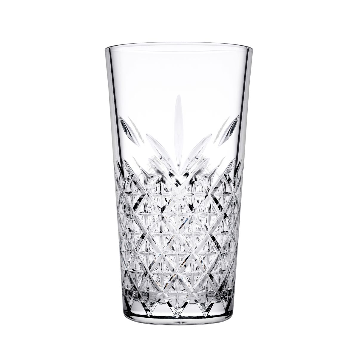 Stapelbaar Timeless Longdrink glas 34,5 cl. rechtopstaand weergegeven in vooraanzicht.