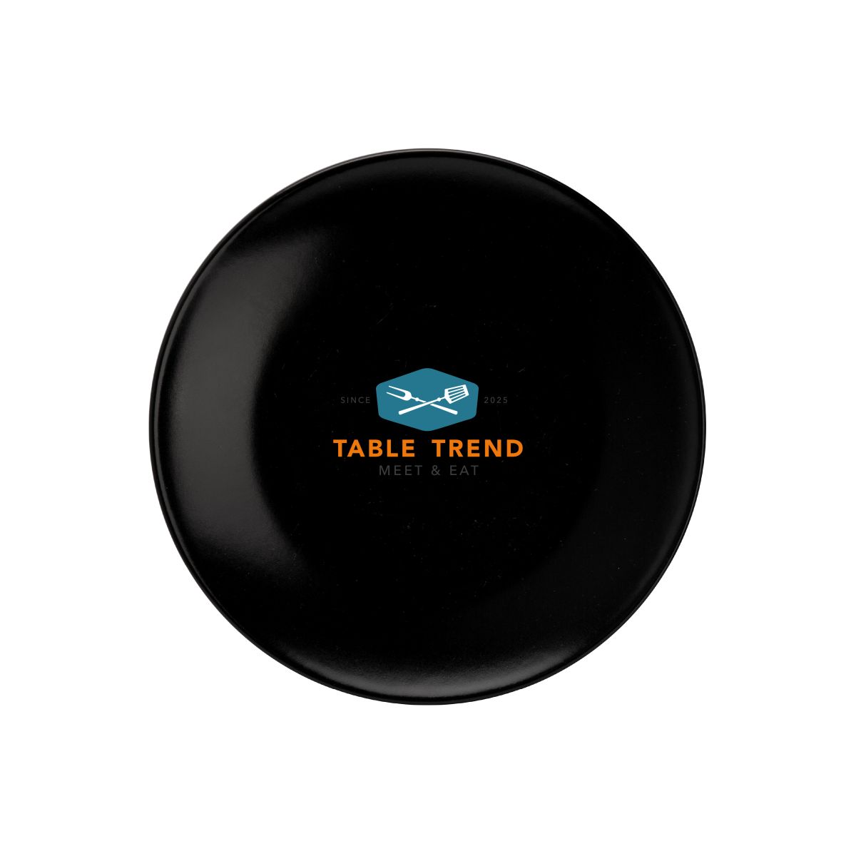Venus bord 20 cm porselein met TableTrend-logo in meerdere kleuren centraal afgebeeld.