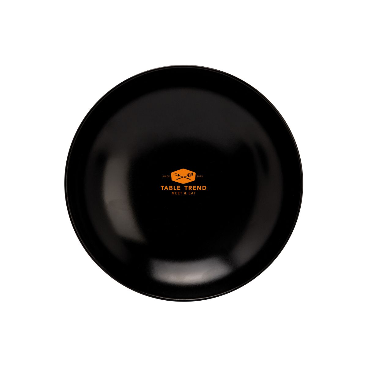 Diep Venus bord 21 cm met enkelkleurig TableTrend-logo gecentreerd op het aardewerk oppervlak.